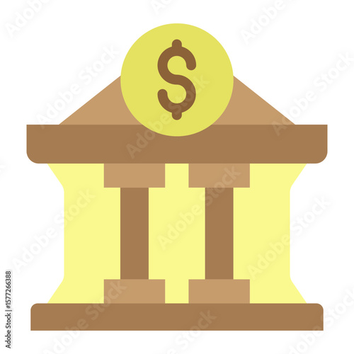 Investment Bank Vector Flat Icon Design
