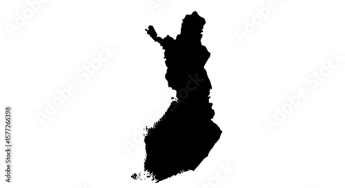 Finland Map Silhouette Vector