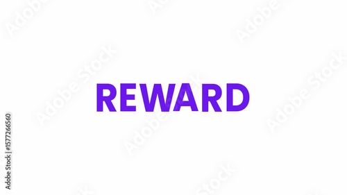 Reward Text Animation. Alpha matte with transparent background 4K resolution.
