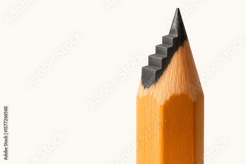 Pencil with a ladder carved in the lead. Space for text.