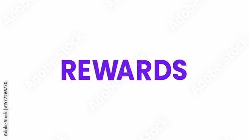Rewards Text Animation. Alpha matte with transparent background 4K resolution.