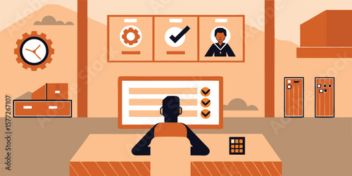 Business workflow management with technology vector