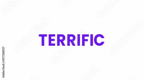 Terrific Text Animation. Alpha matte with transparent background 4K resolution.