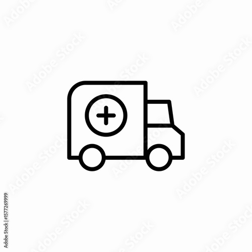 emergency ambulance icon sign vector
