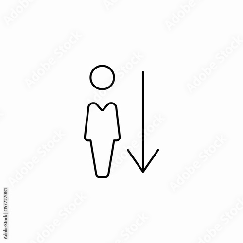 employee demotion icon sign vector