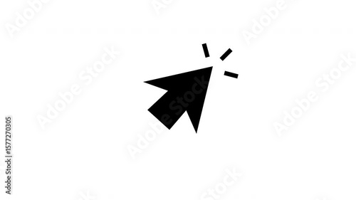 Simple black cursor showing a click. Perfect for web design projects, eLearning materials, and digital marketing visuals. Ideal for techrelated content.