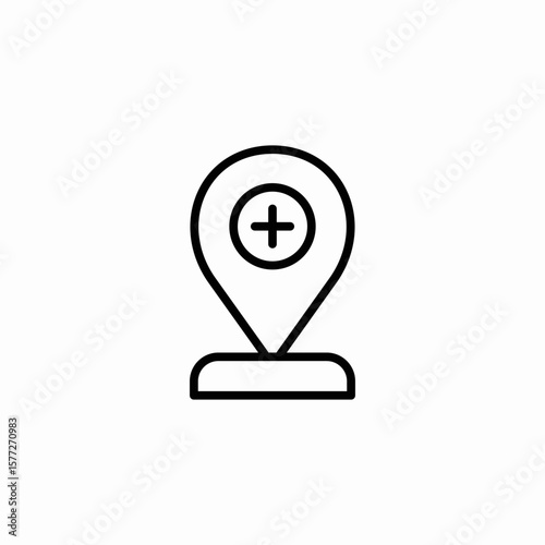 hospital location icon sign vector