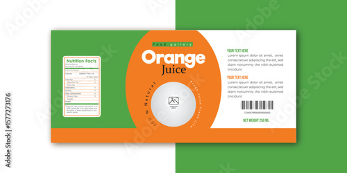 Orange Juice Label Design for bottle Jar 