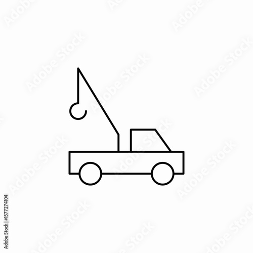 tow truck side icon sign vector