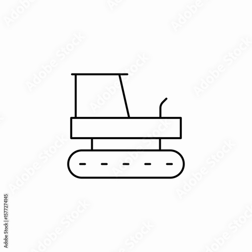 tracked construction vehicle icon sign vector