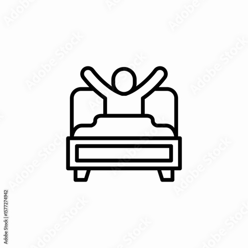 waking up icon sign vector