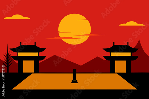 Kung Fu Dojo Background for a Martial Arts Themed Scene