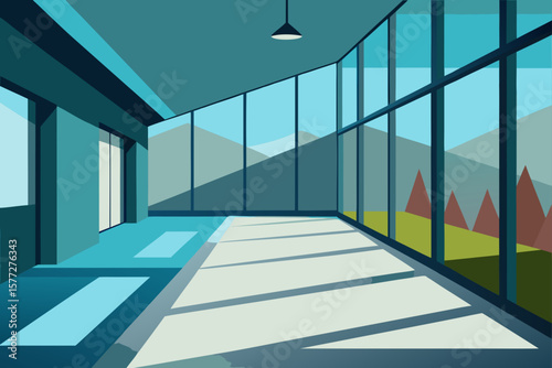 The Interior Space in the Modern Loft Building with Furniture