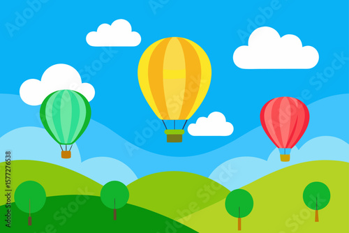 Vibrant Vector Illustration of a Summer Landscape