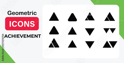 Vector art of various triangle designs isolated on white background