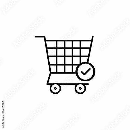 approve cart icon sign vector