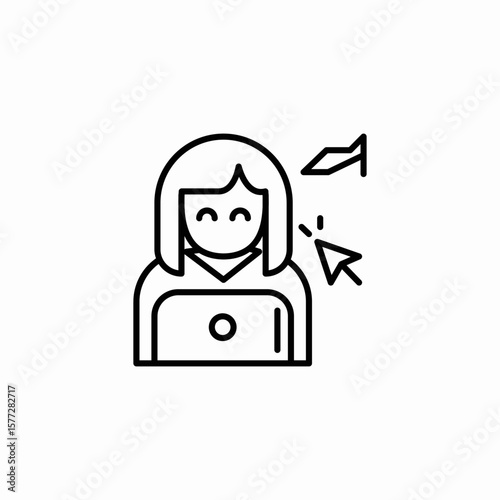 click user female icon sign vector