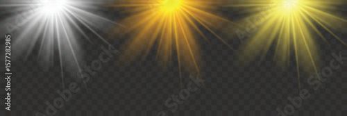 Sunlight or Flare Light Isolated on Transparent Background