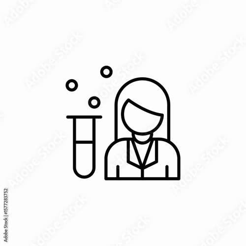 female chemistry teacher icon sign vector