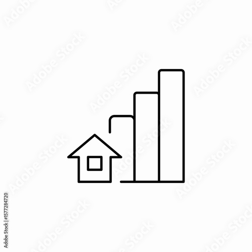 housing data bars icon sign vector