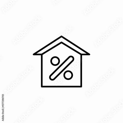 mortgage rates icon sign vector