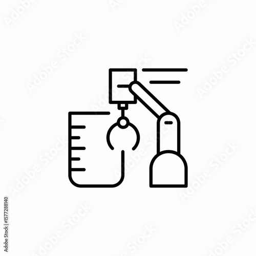 robotic lab beaker icon sign vector