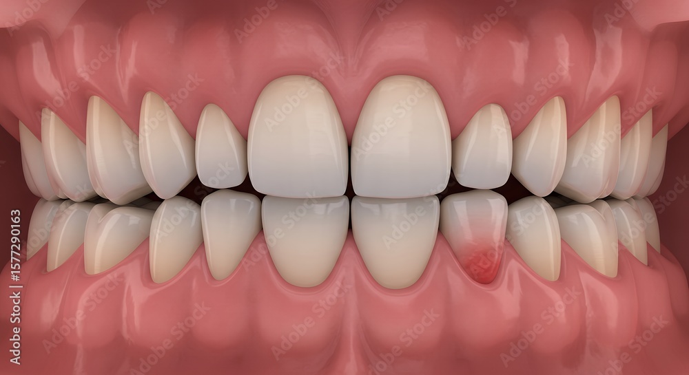 Fototapeta premium Human teeth with gingivitis