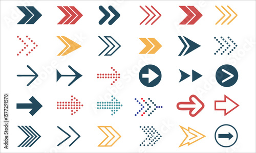 Directional symbols arrows navigation indicators pointer