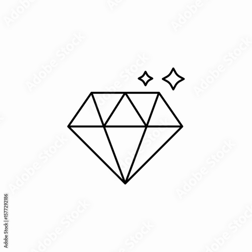 bright crystal diamond icon sign vector