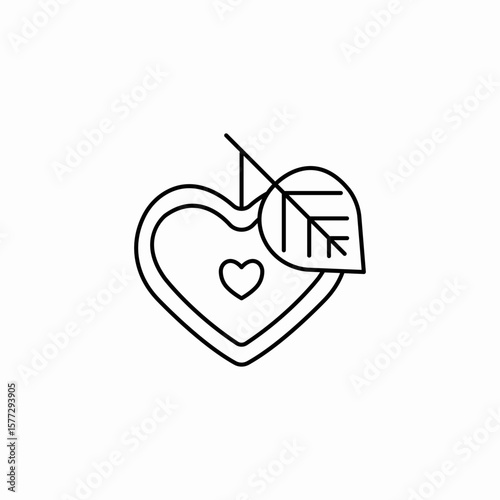 heart shaped flower icon sign vector