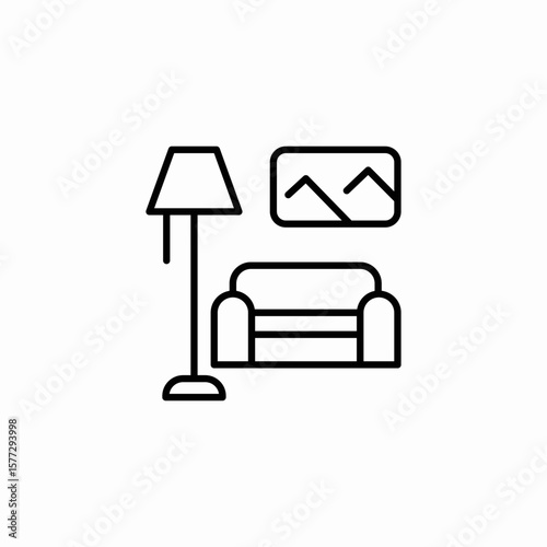 home reading corner icon sign vector