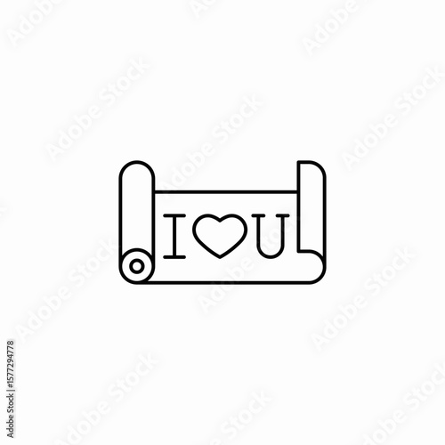 love confession scroll icon sign vector