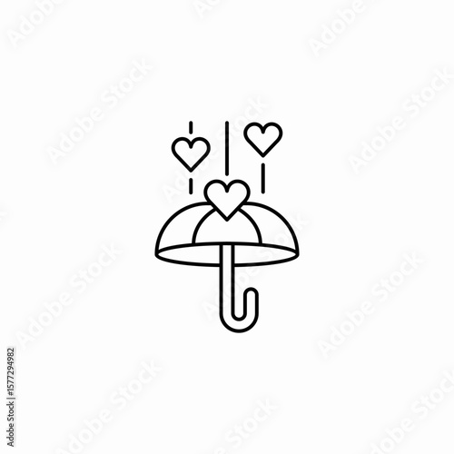 love rain icon sign vector