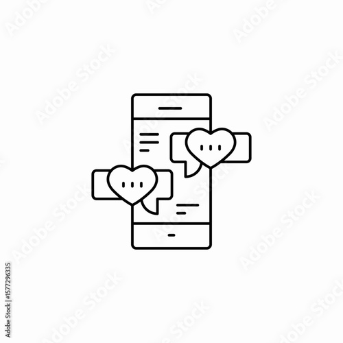 romantic chatting icon sign vector