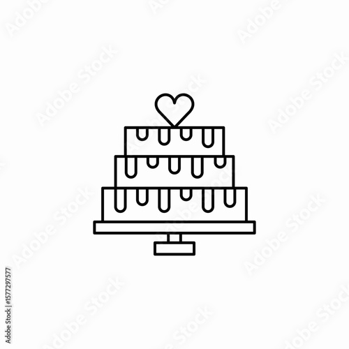 wedding cake icon sign vector