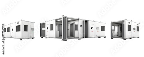 Clean Realistic Detailed expandable modular clinic roo PNG cutout, transparent background, ideal for graphic design and advertising, mockups, premium resource, professional graphics