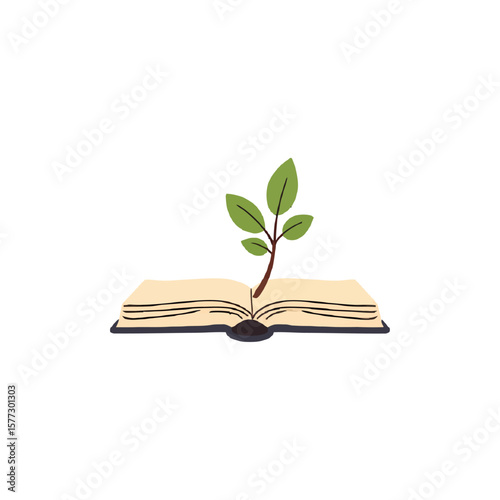 open book with green tree