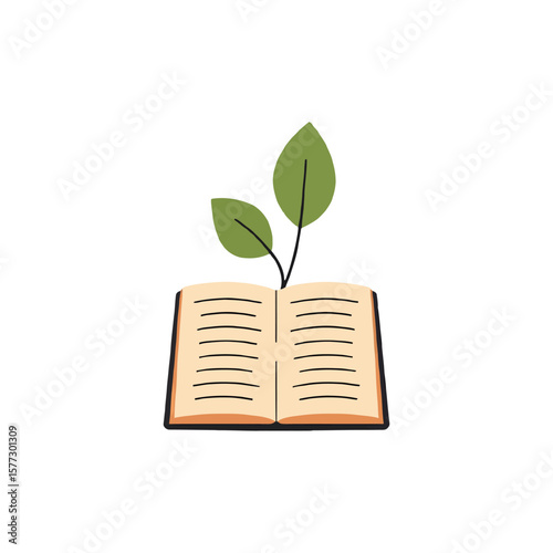 book with green leaves
