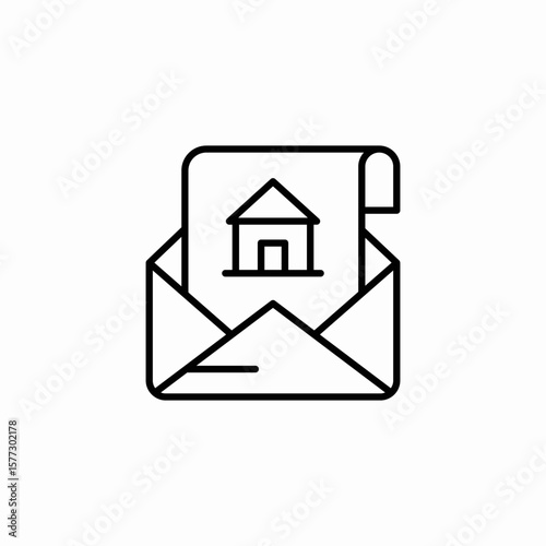 home rental contract icon sign vector