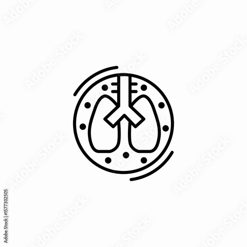lung health scan icon sign vector