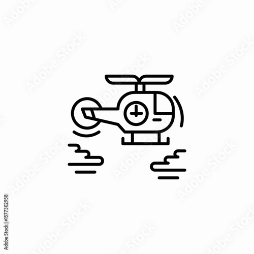 rescue helicopter icon sign vector