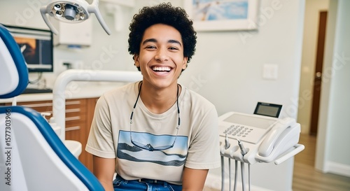 Happy Teenager at the Dentist - Smiling Patient in Dental Chair