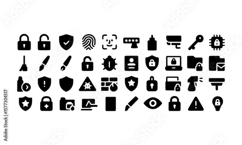 Cybersecurity Icon Set  Data Protection, Privacy & Security Symbols