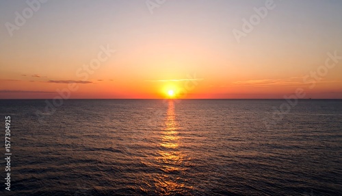 Panoramic sunset over the ocean
