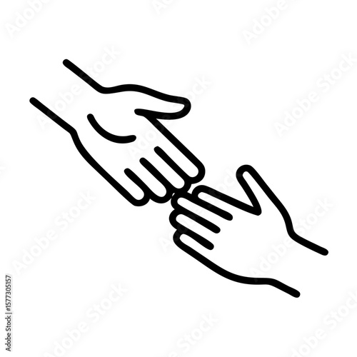 Helping hand reaching out as a symbol of support, aid, and assistance. Helping hand reaching out in unity, offers empathy, encouragement, and hope.