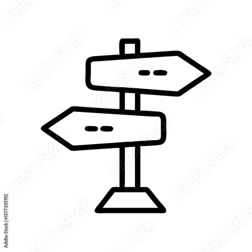 Road with directional signs shows choices in journey of life, a vector element. Directional signs to illustrate choices and directions to take.