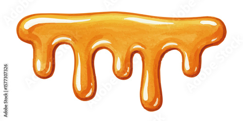 Vector watercolor illustration / 水彩テイストのシロップイラスト（メープルシロップ・はちみつ）