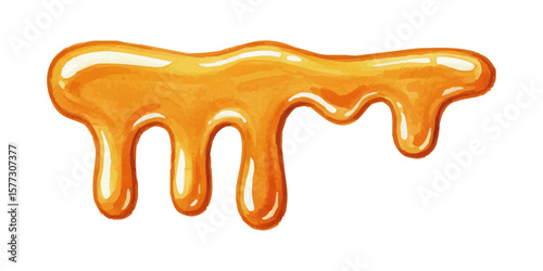 Vector watercolor illustration / 水彩テイストのシロップイラスト（メープルシロップ・はちみつ）