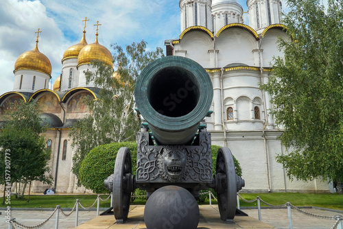 Moscow, Russia, 07.08.2025: Tsar cannon (Tsar cannon) on Ivanovskaya square