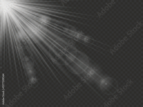 Sunlight or Flare Light Isolated on Transparent Background